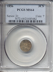 1856 PCGS MS64 Mint Error CAC!